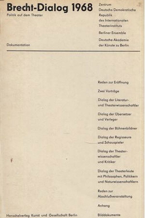 Brecht Dialog (1968) poster