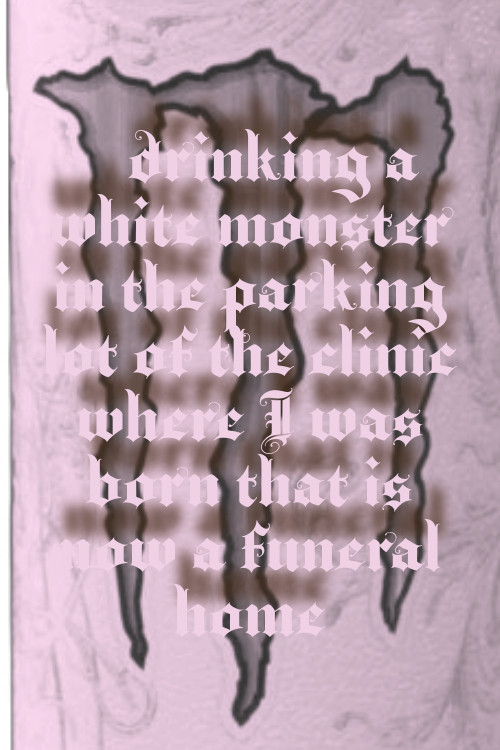 Drinking a Monster in the parking lot of the clinic where I was born that is now a funeral home (2024) poster