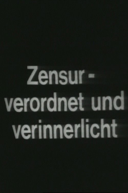 Zensur – Verordnet und Verinnerlicht (1970) poster