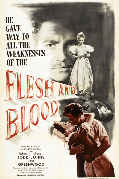 Flesh and Blood (1951) poster