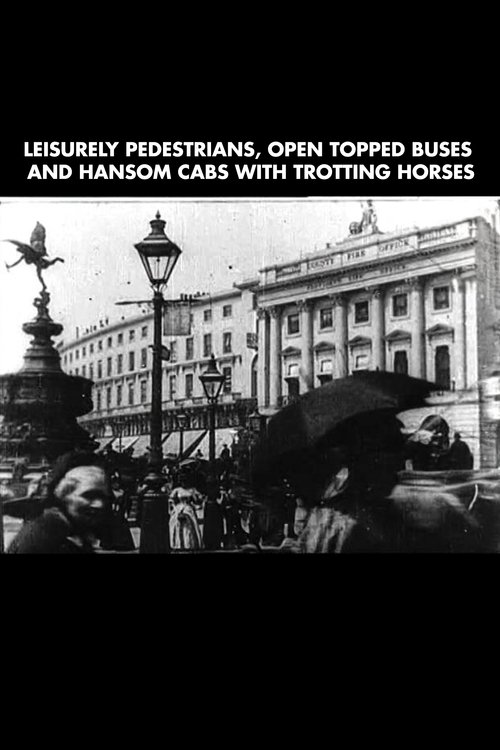 Leisurely Pedestrians, Open Topped Buses and Hansom Cabs with Trotting Horses (1889) poster