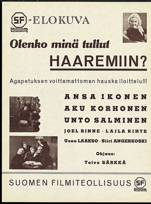 Olenko minä tullut haaremiin (1938) poster