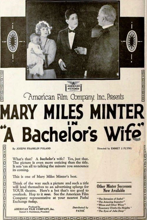 A Bachelor's Wife (1919) poster