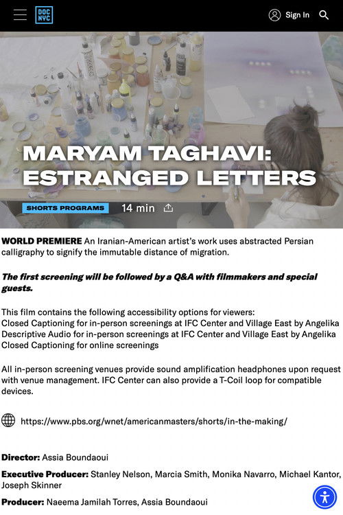 Maryam Taghavi: Estranged Letters (2024) poster