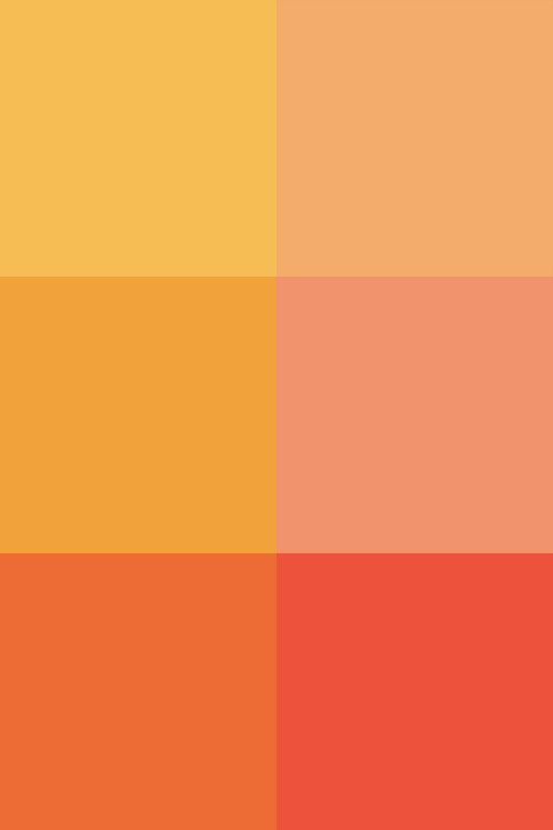 #ef795a, #f49956, #e94e1b, #f9b233, #f39200, #e7302a. (2016) poster