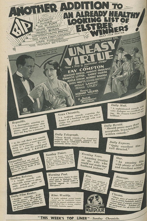 Uneasy Virtue (1931) poster