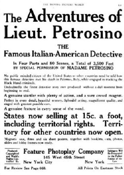 The Adventures of Lieutenant Petrosino (1912) poster