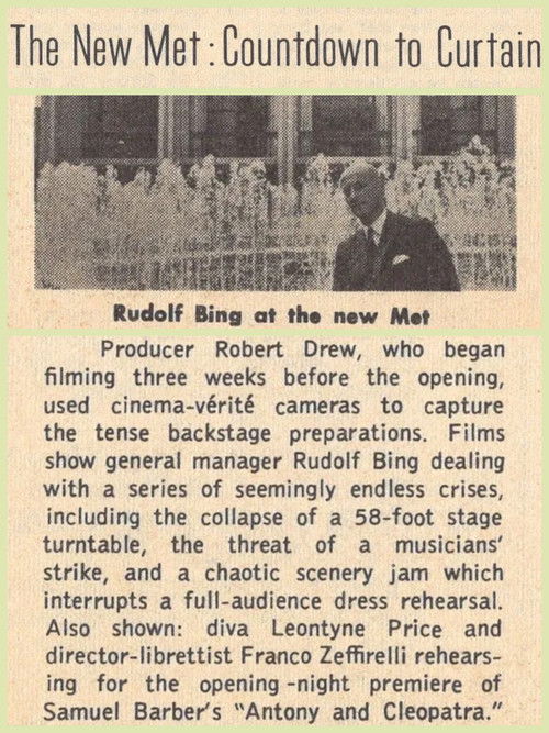 The New Met: Countdown to Curtain (1966) poster