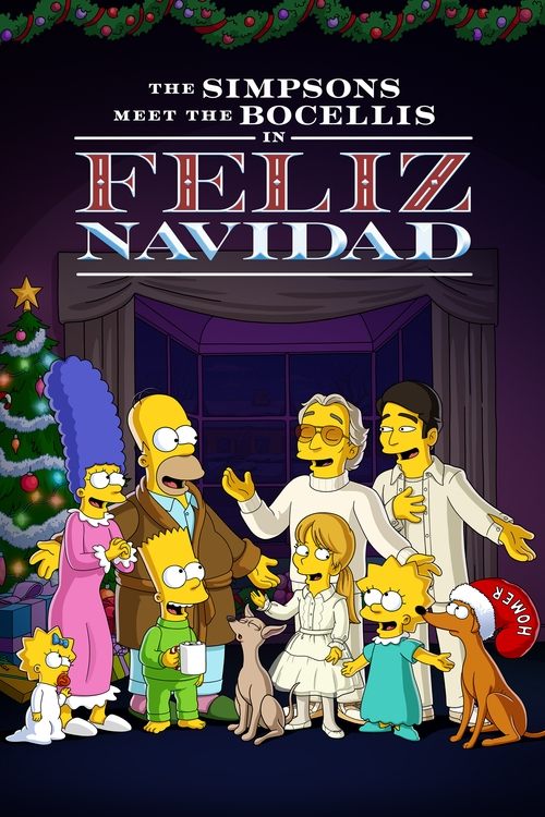 The Simpsons meet the Bocellis in “Feliz Navidad” (2022) poster