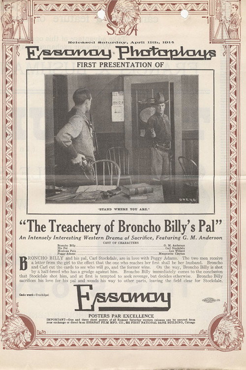 The Treachery of Broncho Billy's Pal (1914) poster
