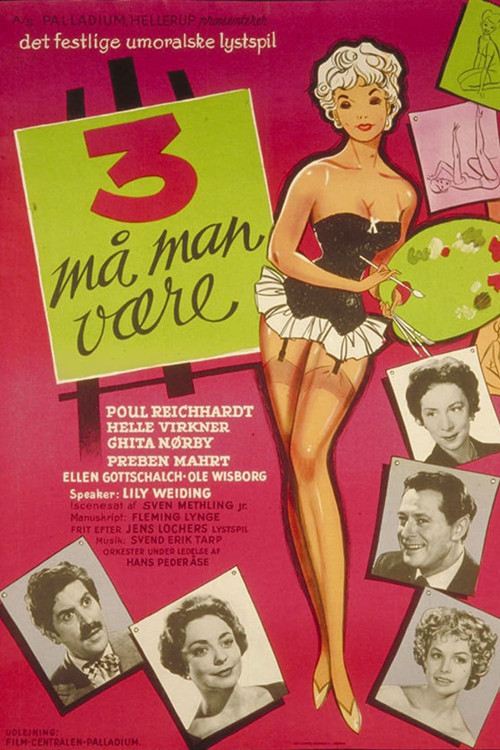 3 må man være (1959) poster