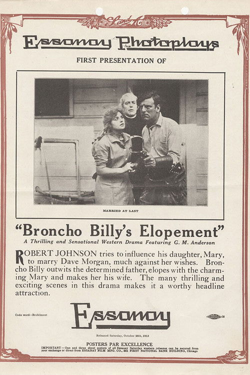 Broncho Billy's Elopement (1913) poster