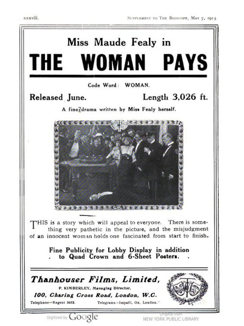 The Woman Pays (1914) poster