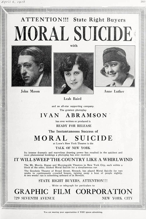 Moral Suicide (1918) poster