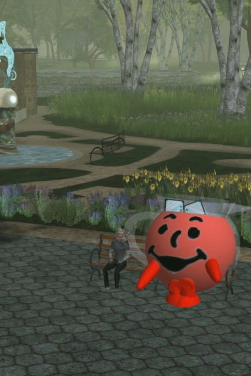 Jon Rafman Conversation with Nicholas O’Brien, Kool-Aid Man in Second Life (2009) poster