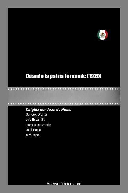 Cuando la patria lo mande (1920) poster