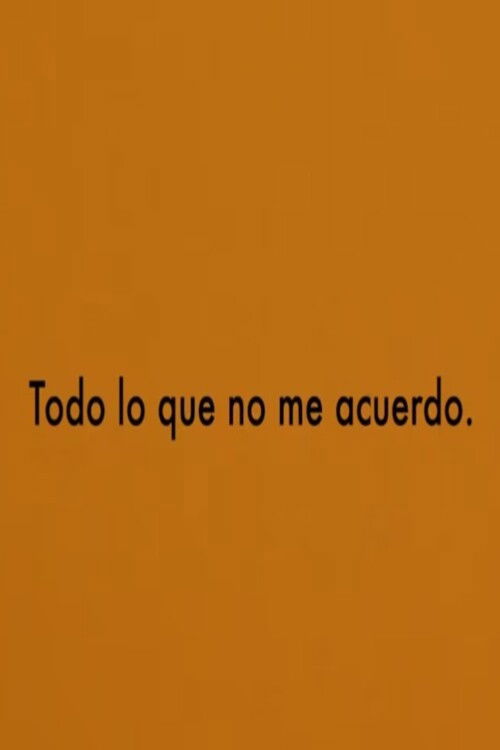 Todo lo que no me acuerdo (2020) poster