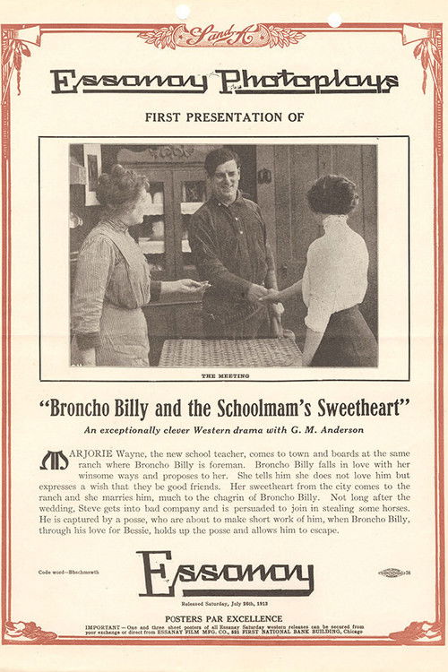 Broncho Billy and the Schoolmam's Sweetheart (1913) poster