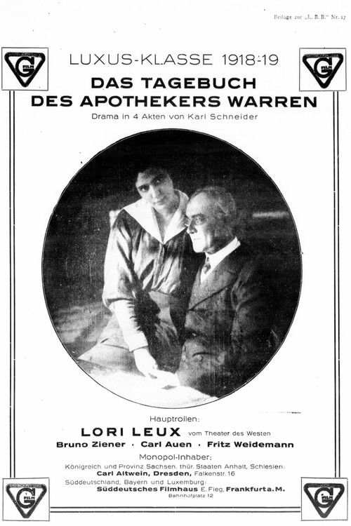 Das Tagebuch des Apothekers Warren (1918) poster