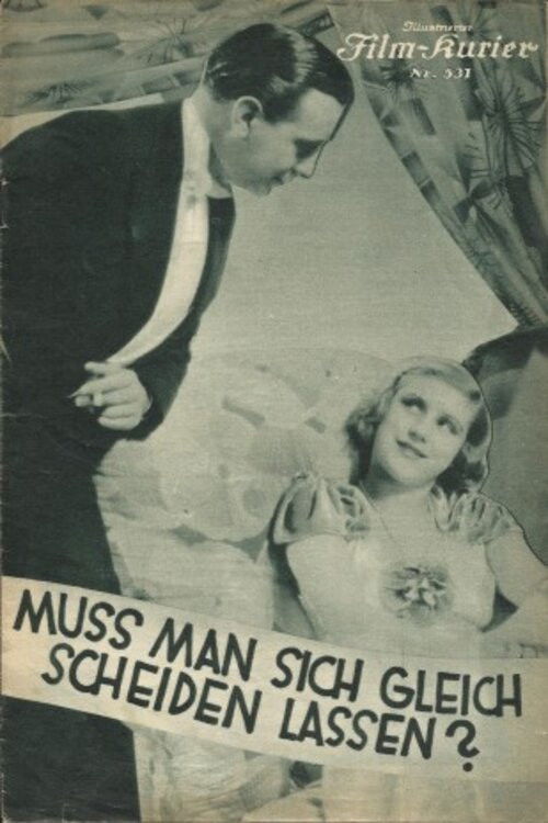 Muß man sich gleich scheiden lassen (1933) poster