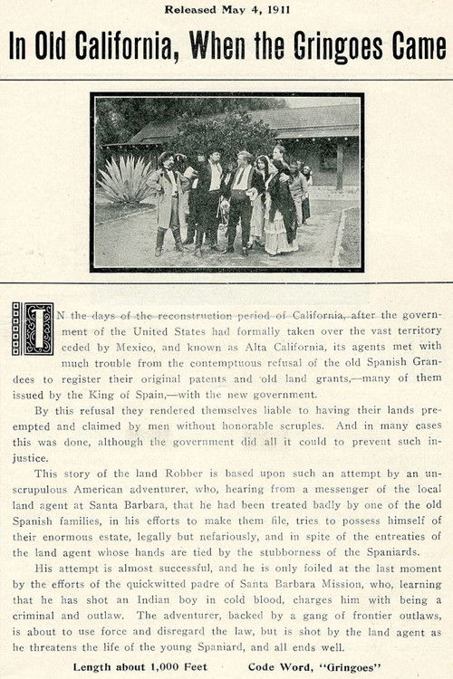 In Old California When the Gringos Came (1911) poster