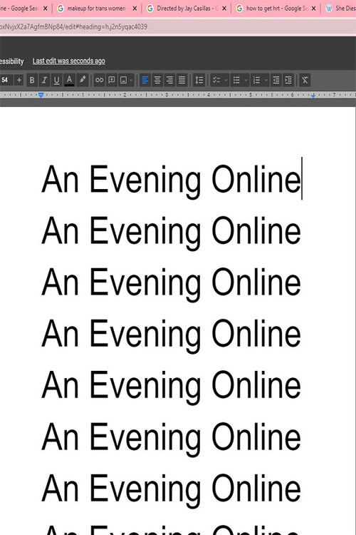 An Evening Online poster