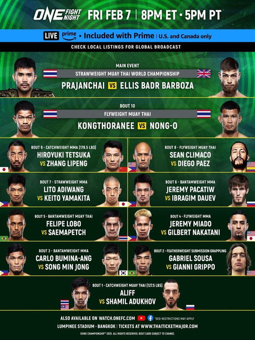 ONE Fight Night 28: Prajanchai vs. Barboza (2025) poster