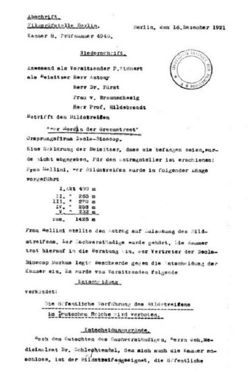 The Death in the Greenstreet (1921) poster