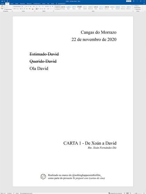 CARTA 1 - De Xoán a David (2020) poster