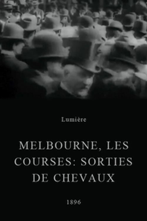 Melbourne, les courses : sorties des chevaux (1896) poster