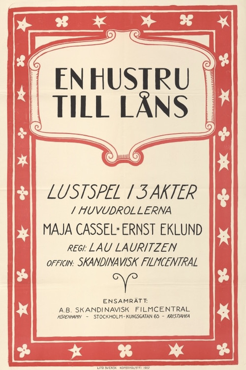 En Hustru till låns (1920) poster