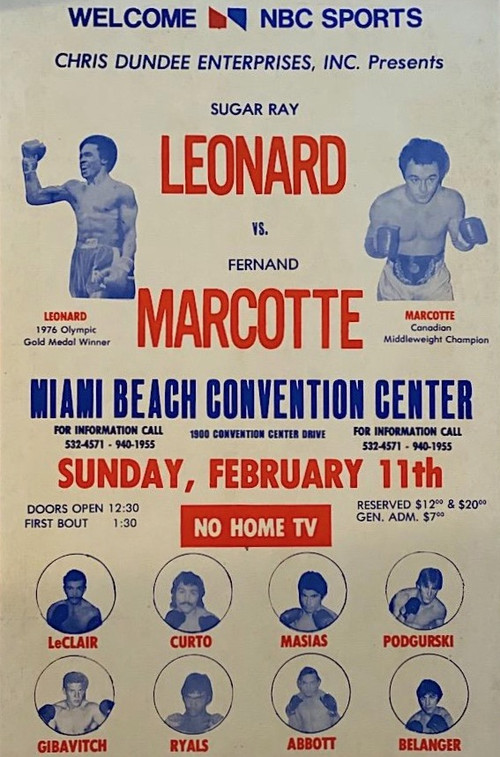 Sugar Ray Leonard vs. Fernand Marcotte (1979) poster