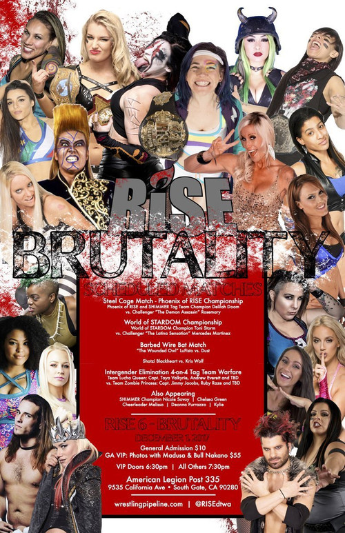 RISE Wrestling. RISE 6 Brutality (2017) poster
