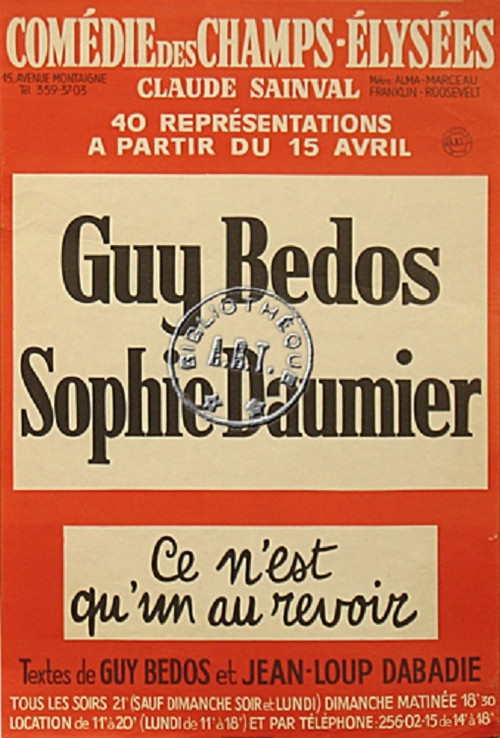 Guy Bedos & Sophie Daumier - Ce n'est qu'un au revoir (1975) poster