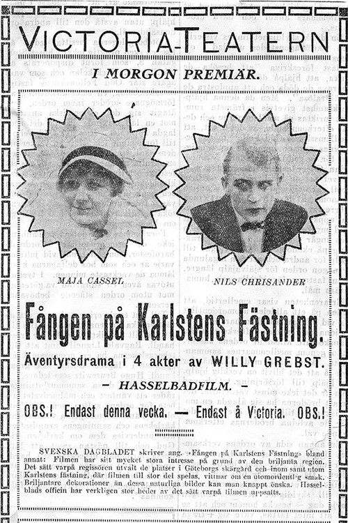 Fången på Karlstens fästning (1916) poster