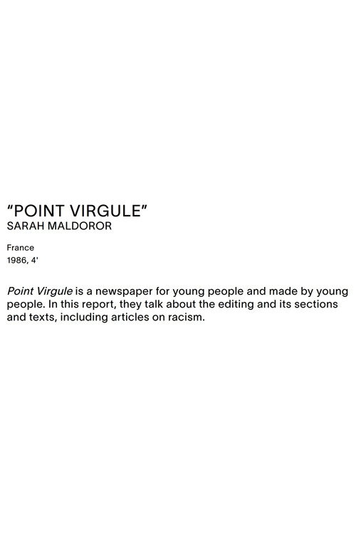 Point Virgule, Youth Journal (1986) poster