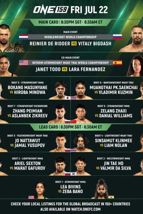 ONE 159: De Ridder vs. Bigdash (2022) poster