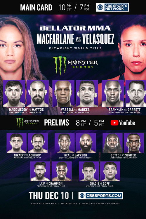 Bellator 254: Macfarlane vs. Velasquez (2020) poster