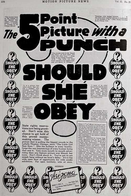 Should She Obey? (1917) poster