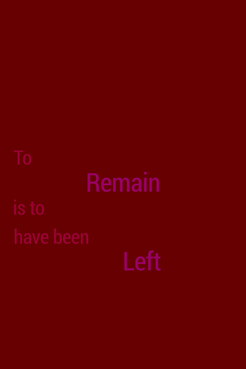 To Remain is to Have Been Left (2018) poster