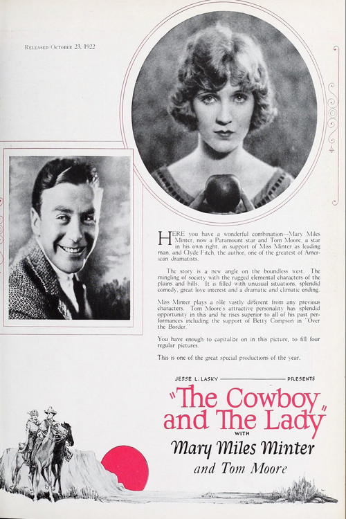 The Cowboy and the Lady (1922) poster