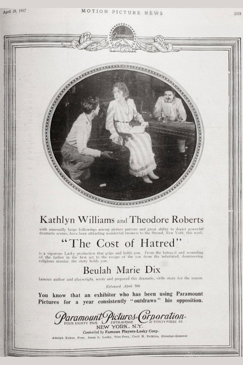 The Cost of Hatred (1917) poster