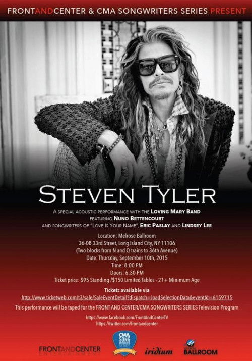 Steven Tyler ‎– Front And Center (2015) poster