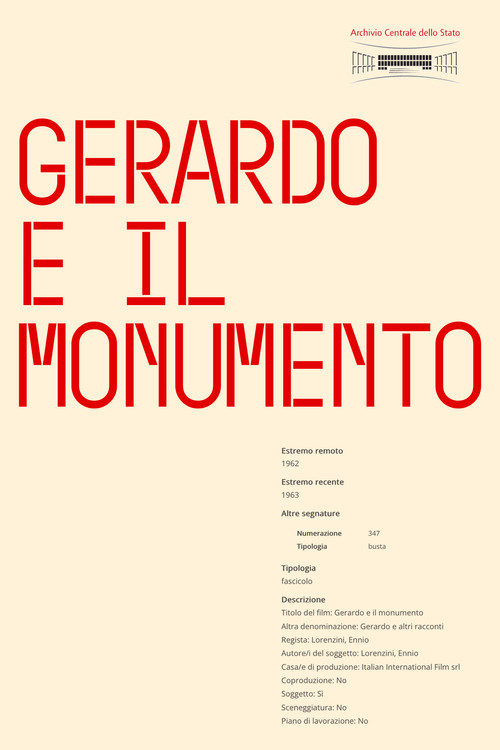 Gerardo E Il Monumento (1962) poster