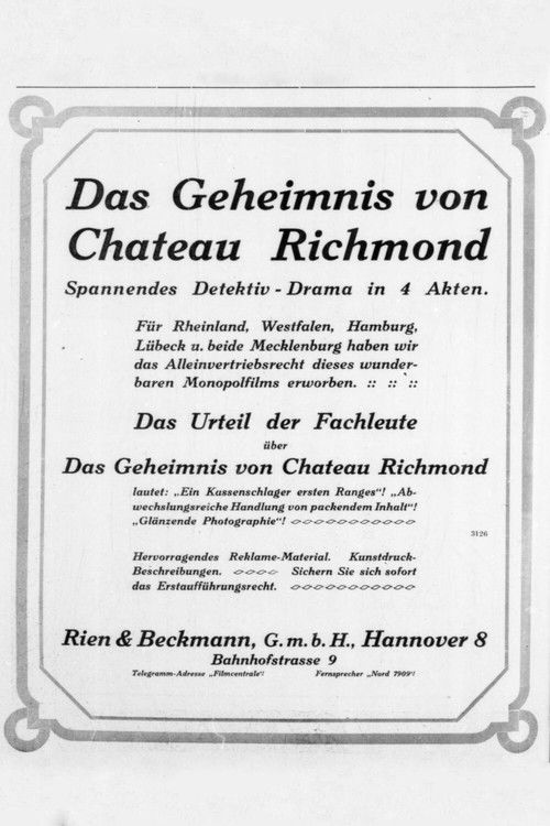 Das Geheimnis von Chateau Richmond (1913) poster