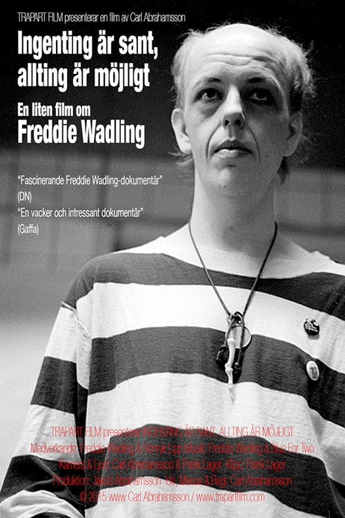 Ingenting är sant, allting är möjligt – en liten film om Freddie Wadling (2015) poster
