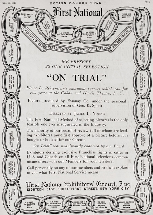 On Trial (1917) poster