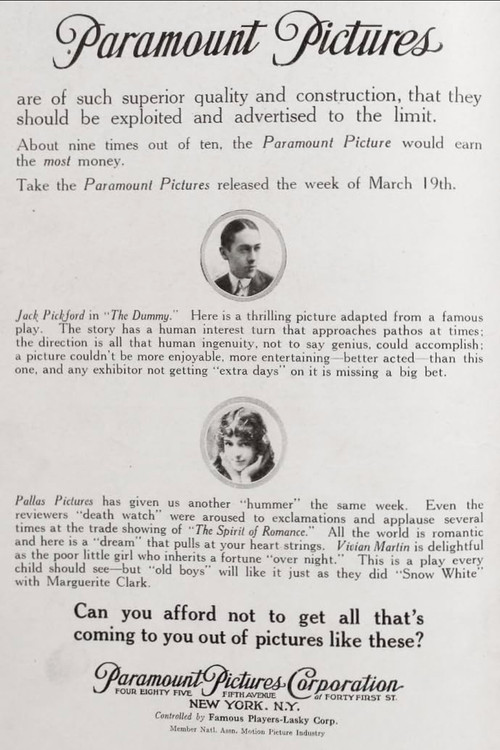 The Dummy (1917) poster