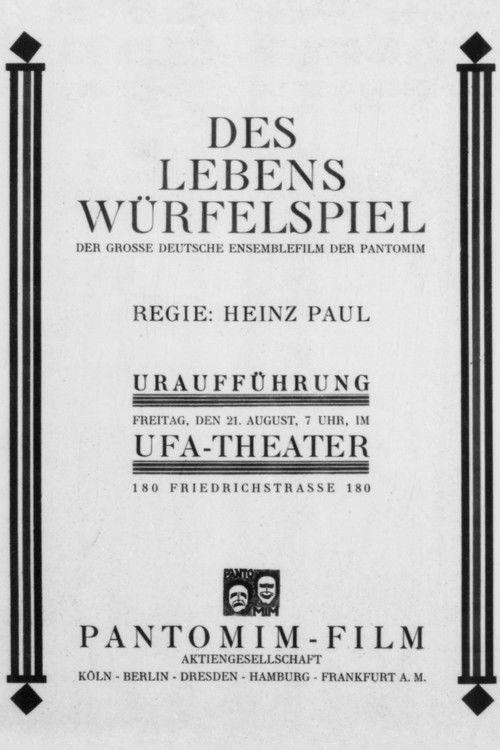 Des Lebens Würfelspiel (1925) poster