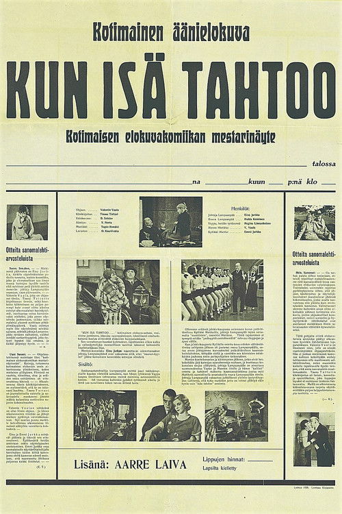 Kun isä tahtoo… (1935) poster
